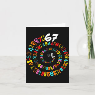 Lustiger 6 7 Meme-Tag Spiralschrift Mathematiklehr Karte
