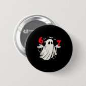 Lustiger 6 7 Sechs Sieben Meme Halloween Humor Gei Button (Vorne & Hinten)