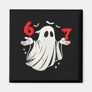 Lustiger 6 7 Sechs Sieben Meme Halloween Humor Gei Magnet