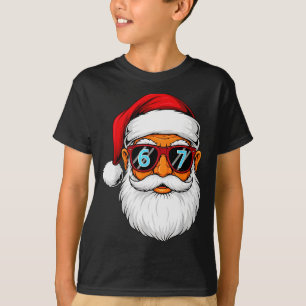 Lustiger 6 7 Sechs Sieben Meme Santa Gesicht Weihn T-Shirt