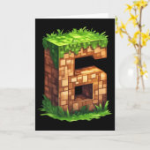 Lustiger 6. Geburtstag Nummer 6 Videospieler Pixel Karte (Gelbe Blume)