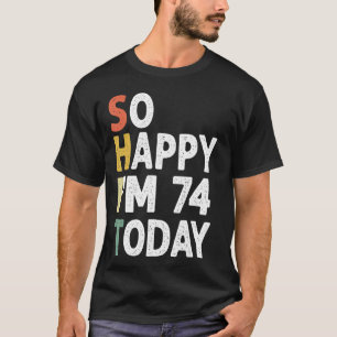 Lustiger 75. Geburtstag Vintage So glücklich bin i T-Shirt