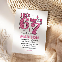 Lustiger 7. Geburtstag | „Ich war 6, jetzt 7“ Part Dankeskarte