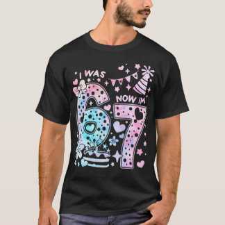 Lustiger 7. Geburtstag Ich war 6 jetzt bin ich 7 6 T-Shirt
