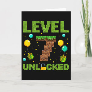 Lustiger 7. Geburtstag Junge Gamer Level 7 Freiges Karte
