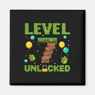 Lustiger 7. Geburtstag Junge Gamer Level 7 Freiges Magnet