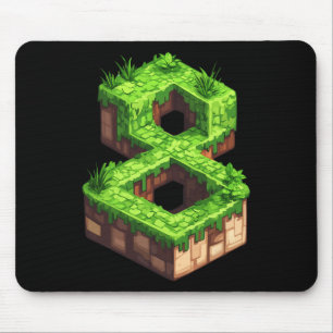 Lustiger 8. Geburtstag Zahl 8 Videospieler Pixel T Mousepad