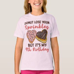 Lustiger 9. Geburtstag Donut Verliere nicht deine T-Shirt