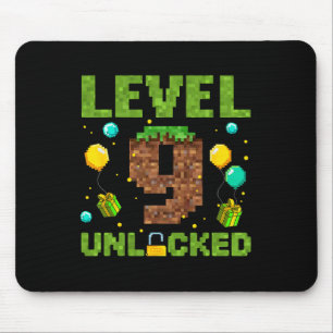 Lustiger 9. Geburtstag Junge Gamer Level 9 Freiges Mousepad
