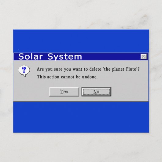 Lustiger abgewerteter Pluto-Entwurf Postkarte (Vorderseite)