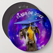 Lustiger Abschluss-Hundetragender Hut Button (Vorne & Hinten)