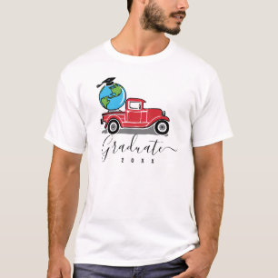 Lustiger Abschluss-Vintager roter LKW 2019 T-Shirt