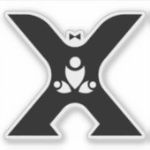 Lustiger Abschlussbrief X Monogramm Aufkleber (Vorderseite)