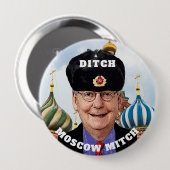 Lustiger "Abzugsgraben Moskau Mitch" McConnell Button (Vorne & Hinten)