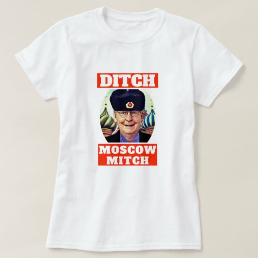 Lustiger "Abzugsgraben Moskau Mitch" McConnell T-Shirt (Design vorne)