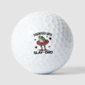Lustiger ADHD-Frosch Neurodiverses Meme Y2K Frogco Golfball (Vorderseite)