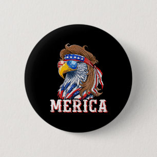 Lustiger Adler Anhänger 4. Juli USA Amerikanische Button