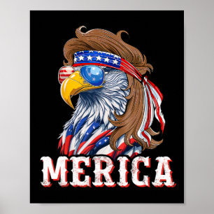 Lustiger Adler-Anhänger 4. Juli USA Amerikanische Poster