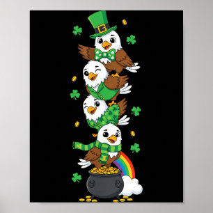 Lustiger Adler Klee St Patricks Day Damen Herren Poster