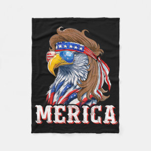 Lustiger Adler-Mullet 4. Juli USA Amerikanischer F Fleecedecke