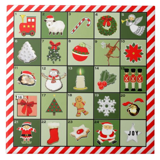 Lustiger Adventskalender Fliese (Vorderseite)