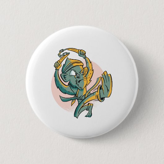 Lustiger Affe Banane Kämpfer Button (Vorderseite)