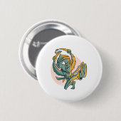 Lustiger Affe Banane Kämpfer Button (Vorne & Hinten)