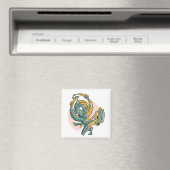 Lustiger Affe Banane Kämpfer Magnet (In Situ (Geschirrspüler))