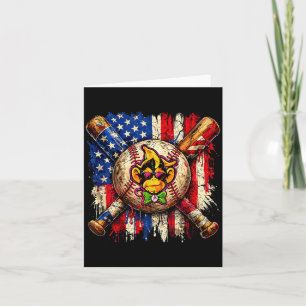 Lustiger Affe Baseball-Maskottchen mit amerikanisc Karte