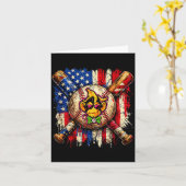 Lustiger Affe Baseball-Maskottchen mit amerikanisc Karte (Gelbe Blume)