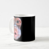 Lustiger Affe bläst Bauchgesicht, Affe bläst Magen Kaffeetasse (Vorderseite Links)