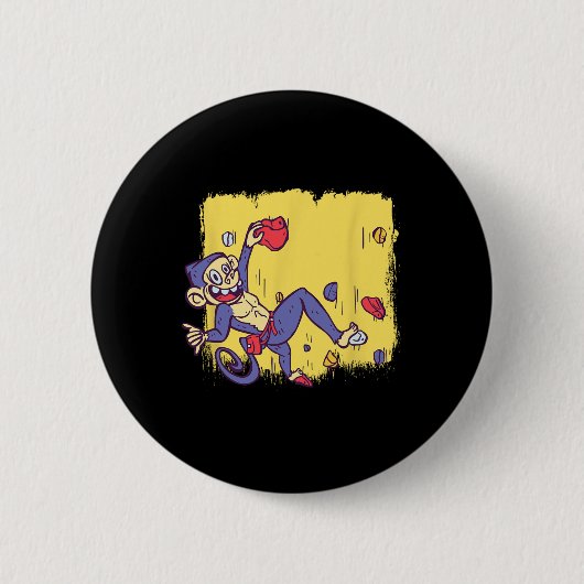 Lustiger Affe Bouldern und Klettersteig Button (Vorderseite)