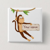 Lustiger Affe, der Ihren Text hält Button (Vorderseite)