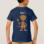 Lustiger Affe des Cartoon (hallo! U. Tschüss!) T-Shirt (Rückseite)
