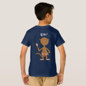 Lustiger Affe des Cartoon (hallo! U. Tschüss!) T-Shirt (Schwarz voll)