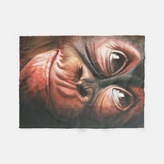 Lustiger Affe Fleecedecke (Vorderseite (Horizontal))
