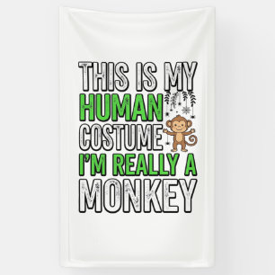 Lustiger Affe Mensch Kostüm Halloween-Shirt-Design Banner