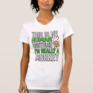 Lustiger Affe Mensch Kostüm Halloween-Shirt-Design T-Shirt