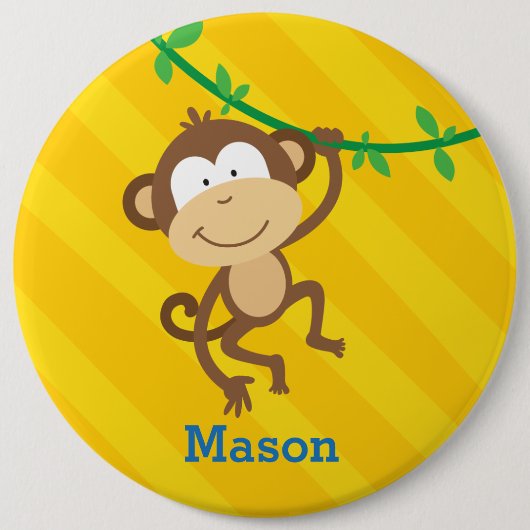 Lustiger Affe-personalisierter Knopf Button (Vorderseite)