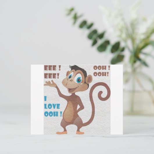 lustiger Affe Postkarte (Stehend Vorderseite)