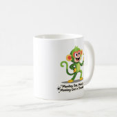 Lustiger Affe sieht Affen-Grafik Kaffeetasse (VorderseiteRechts)