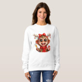 Lustiger Affe Weihnachtspulli Sweatshirt (Vorne ganz)