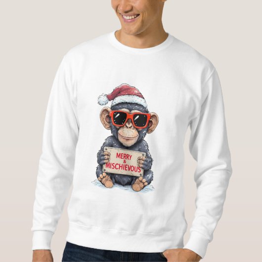 Lustiger Affe Weihnachtspulli Sweatshirt (Vorderseite)