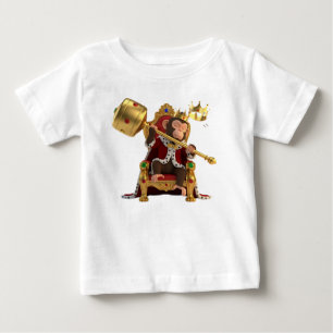 Lustiger Affenkönig schlafend auf goldenem königli Baby T-shirt