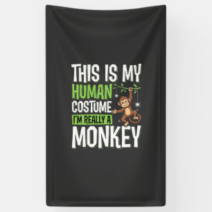 Lustiger Affenkostüm Halloween Vektor Banner