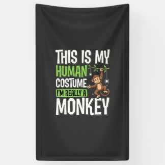 Lustiger Affenkostüm Halloween Vektor Banner