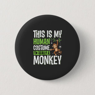 Lustiger Affenkostüm Halloween Vektor Button