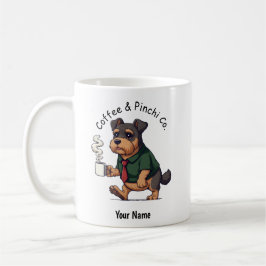 Lustiger  Affenpinscher-Hund im Geschäftsanzug Kaf Kaffeetasse