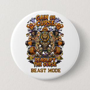 Lustiger ägyptischer Pharao Löwe Mumie Halloween F Button