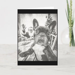 Lustiger Ai Französischer Bulldogge Selfie Mit San Karte